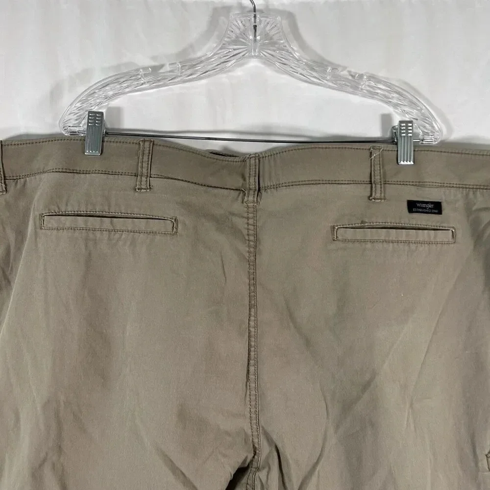 Wrangler Shorts Men's 48 Brown Pockets Cotton Blend 9.5